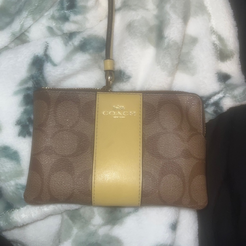 Yellow coach wristlet
